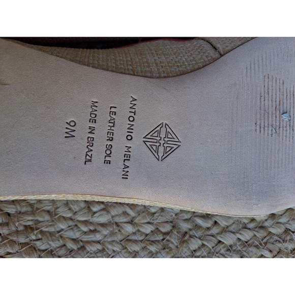 Antonio Melani Ruth Raffia Mary Jane Flats & Loafers Size 9 Beige Red EUC - Picture 10 of 11